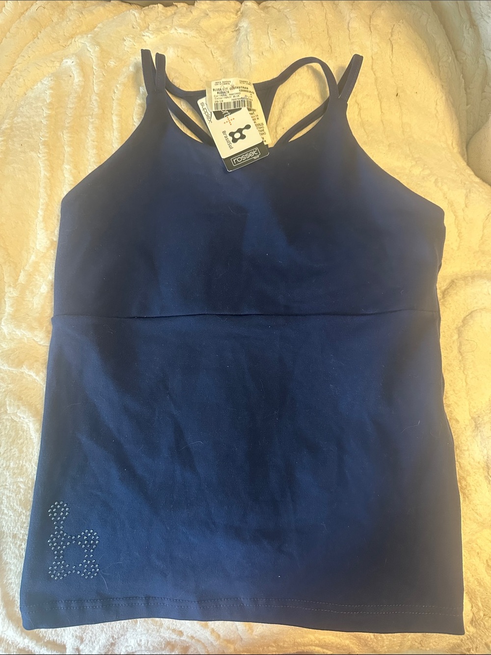 Navy Strappy Women's Tank Top